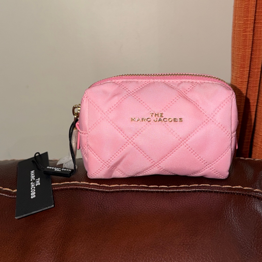 New Marc Jacobs Pink Nylon Makeup Beauty Pouch